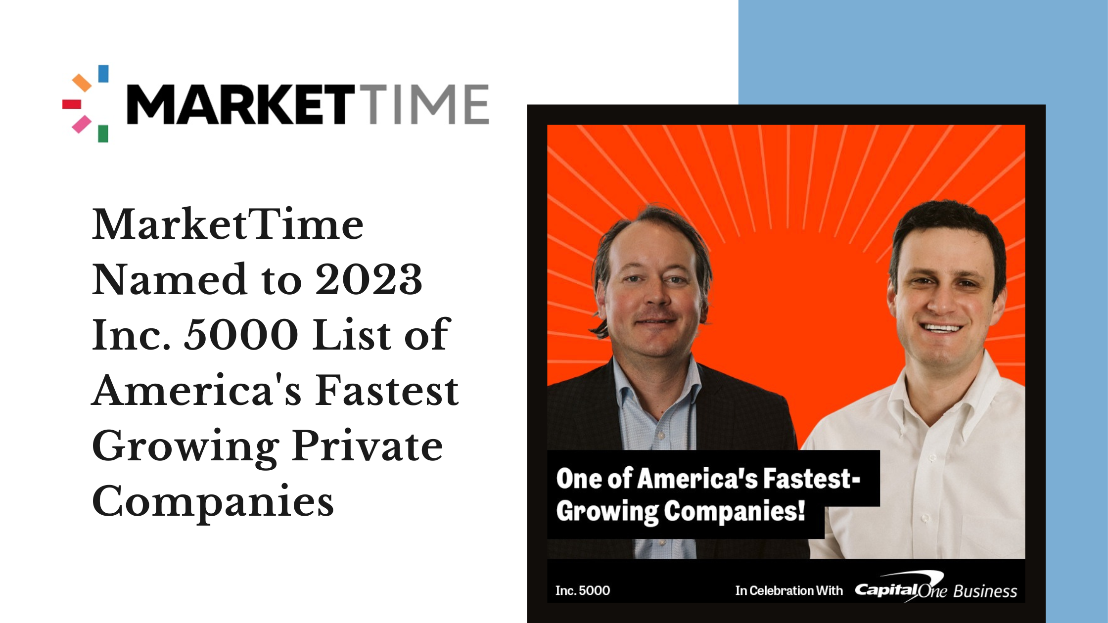 MarketTime Named to 2023 Inc. 5000 List of America's Fastest Growing Private Companies